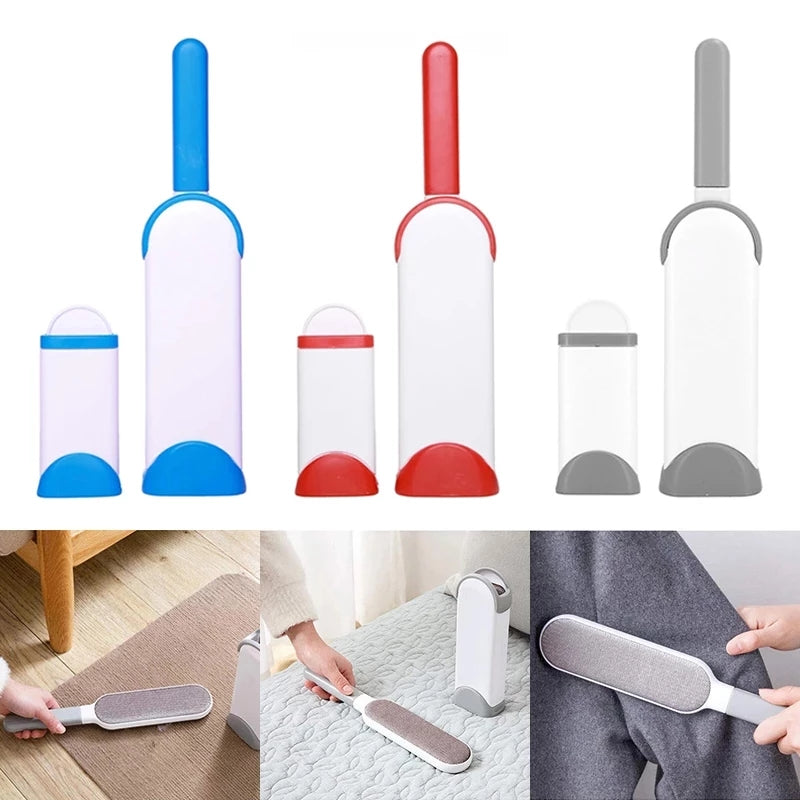 Reusable dog hair remover with self-cleaning base