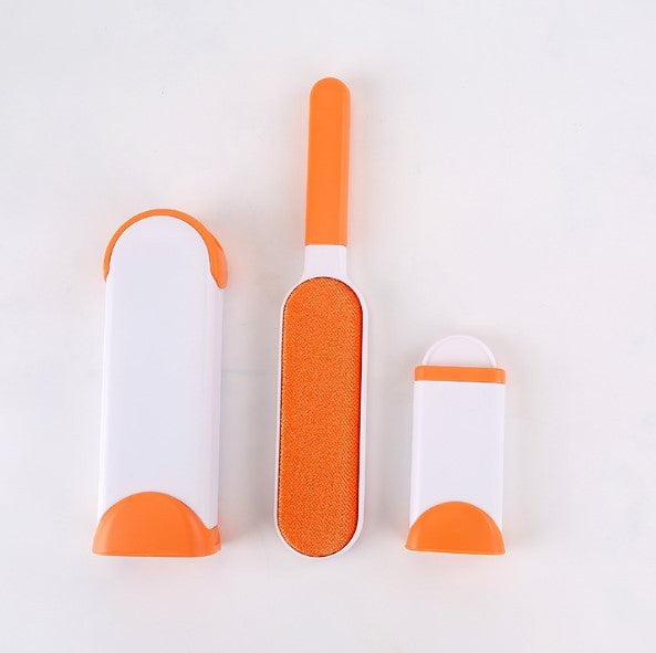 Reusable dog hair remover with self-cleaning base