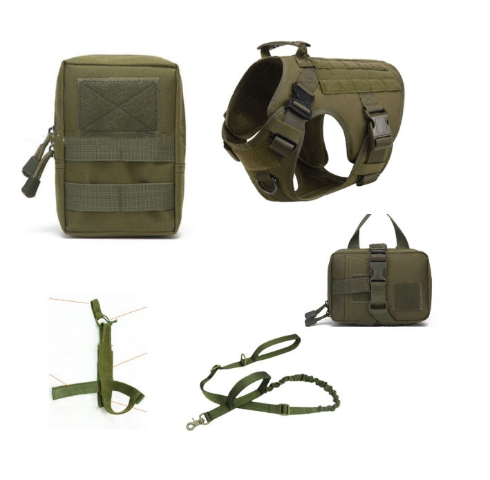 Tactical Dog Harness/Training Vest and Leash Set