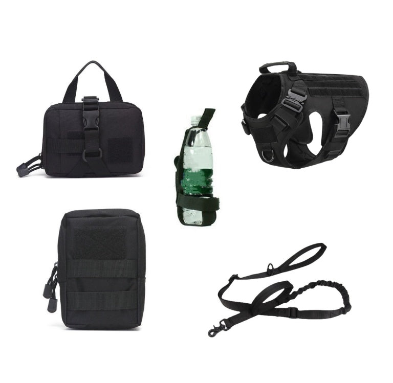 Tactical Dog Harness/Training Vest and Leash Set