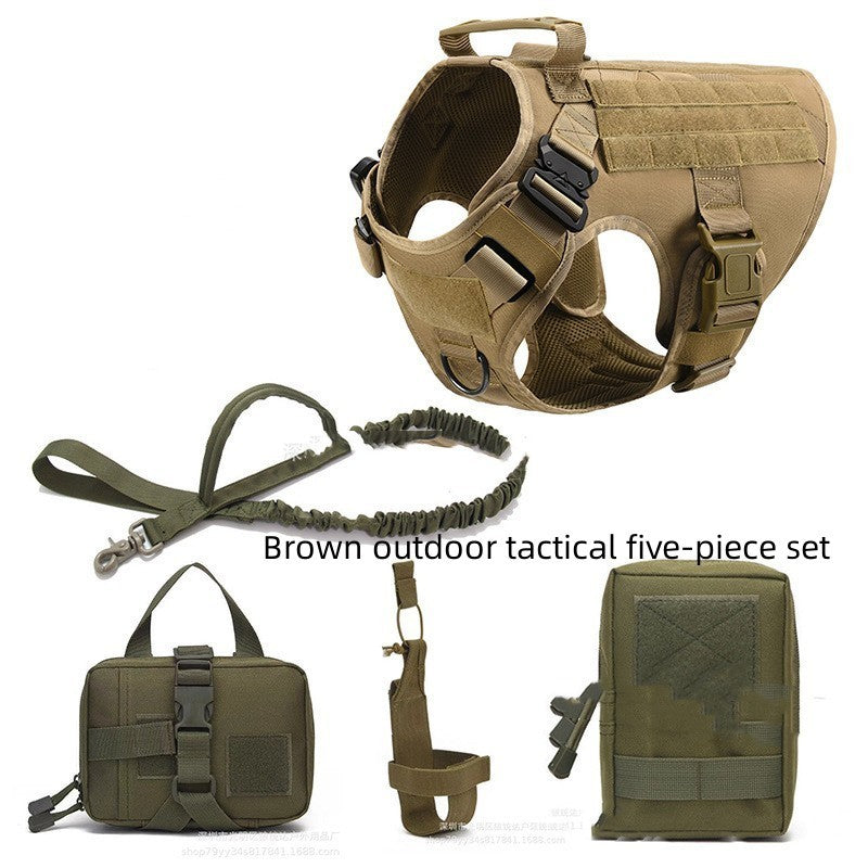 Tactical Dog Harness/Training Vest and Leash Set