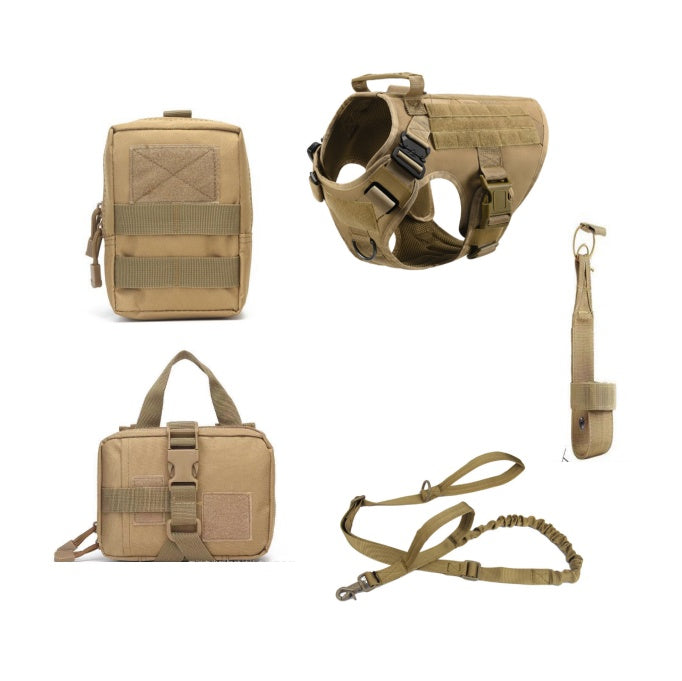 Tactical Dog Harness/Training Vest and Leash Set